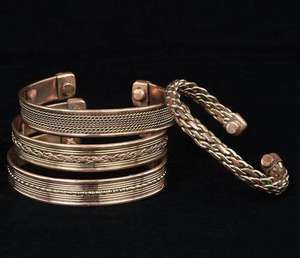 Bracelet ajustable en cuivre pur style Viking, artisanat métallique, thérapie magnétique pour soulager l'arthrite - Product Image 2