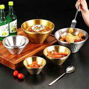 Bols en métal martelé de style coréen, isolés à double paroi, pour riz, soupe, nouilles, salades, ustensiles de cuisine, vaisselle, décoration - Product Image 4