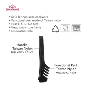 Jaya Mata JM287 Nylon Food Safe Anti-Slip Dishwasher Safe 11 Inch Multipurpose Kitchen Tongs for <b>Noodles</b> Eggs Salad Dessert - Product Image 6