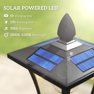 Set di 2 Lampade Solari LED Impermeabili da 63 Pollici con Fioriera, Luci a Pilastro per Giardino, Illuminazione Solare Nera per Giardini - Product Image 4