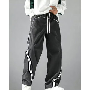 Pantalon évasé tendance style sport, coupe droite et large, confortable et respirant, séchage rapide, idéal pour l'extérieur - Product Image 4