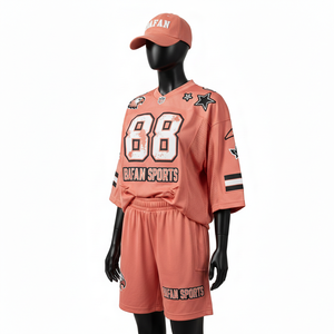 Conjunto de Pantalones Cortos de Fútbol para Mujer, Tela de Malla de Poliéster de Alta Calidad, Estilo Panel con Absorción de Humedad, Estampado Personalizado, Conjuntos para Mujer 100% Algodón - Product Image 4