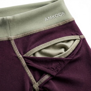 Amkoor <b>Men</b> High Waist Solid Sporty Leggings with Side Pockets Breathable Lightweight Eco-Friendly Spandex <b>Nylon</b> Summer - Product Image 6