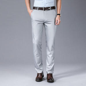 Pantalones de Vestir Estilo Italiano, Color Caqui, Corte Slim Fit, Tallas Grandes, para Hombre, Nuevo Diseño - Product Image 2