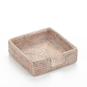Woven rattan napkin holder <b>small</b> <b>basket</b> for napkins storage office table decoration accessories - Product Image 4