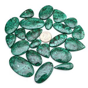 Vente en gros de cabochons en malachite naturelle en forme de feuille, cristaux de malachite faits à la main, pierres précieuses en vrac pour la fabrication de bijoux - Product Image 6
