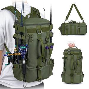 Fishing Tackle Sling Backpack <b>20L</b> Nylon Storage <b>Bag</b> with Rod Holder Outdoor Fishing Gear MTS-428 One-Layer - Product Image 2