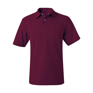 Polo de golf pour homme anti-rétrécissement haute performance à manches courtes, avec poche poitrine, en tissu tricoté, logo personnalisé, 100 % coton peigné - Product Image 1