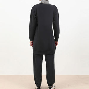 ชุดจ็อกเกอร์มีฮู้ดสำหรับผู้หญิงสั่งทำได้ตามจำนวนที่ต้องการ พร้อมกระดุม ปักลายเรียบง่าย ผ้าถักลำลอง MOQ ต่ำ - Product Image 2