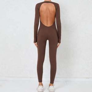 Ropa deportiva para mujer, mono de gimnasio reversible sin costuras de alta elasticidad, talla grande, conjunto de entrenamiento activo de una pieza para yoga. - Product Image 4