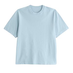 T-shirt en coton uni pour homme, coupe ample et décontractée, col rond, manches courtes, style décontracté, streetwear, personnalisable OEM ODM, vente en gros - Product Image 1