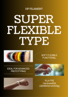 Échantillon GRATUIT - Filament d'impression 3D super flexible HOTTY POLYMER HPF-BK500 PLA+TPE Noir Blanc 1,75 mm FDM Certifié ISO