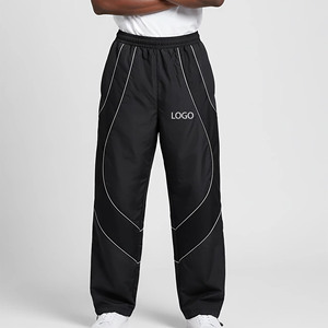 Men's Straight Side Stripe Sweatpants Wide Leg Flare Track Jogger <b>Pants</b> with Stacked Design Plus Size Winter Collection Trouser - Product Image 3