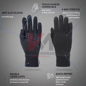 Gants de course extensibles à séchage rapide, tissu anti-humidité avec ajustement confortable pour les sports de plein air et les entraînements en salle de sport - Product Image 3
