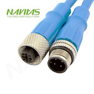 Cable Impermeable M12 de 4 Pines con Codificación S, Macho a Hembra |   Conjunto de Cables de Alimentación OEM Personalizados para Automatización Industrial - Product Image 3