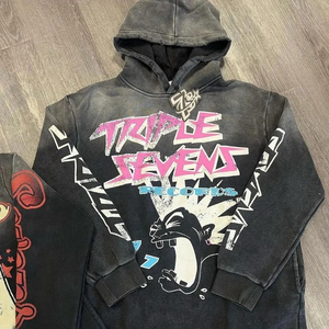 <b>Men's</b> Zip-Up Hooded Sweatshirt <b>Black</b> <b>Tie</b>-Dye Print Streetwear Regular Fit Polyester French Terry Regular Sleeve Autumn Style - Product Image 5