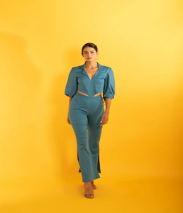 Combinaison Femme Taille Haute Coupe Slim Pantalon Long Style Urbain Élégant Soirée Quotidien Décontracté Tendance Vente Chaude - Product Image 1