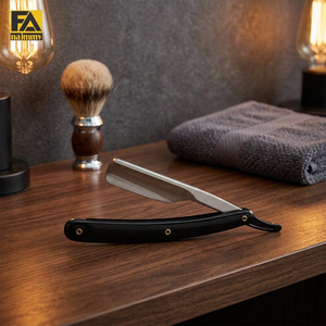 Foldable Straight Razor With Stainless Steel Blade Black <b>Plastic</b> Handle Smooth <b>Edge</b> Diy Shaving Tool - Product Image 2