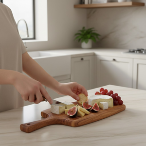 Grande planche à fromage et charcuterie en bois d'acacia avec poignée |   Planche à servir, à découper et à hacher écologique de qualité supérieure - Product Image 1