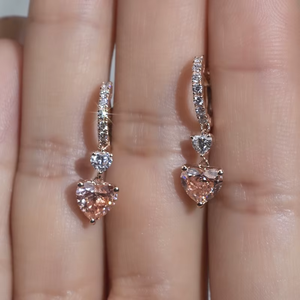 เครื่องประดับเพชรรูปดอกไม้หัวใจ14K ต่างหูเพชรสำหรับปลูกในห้องปฏิบัติการสีทองสำหรับผู้หญิงงานหมั้นสุดหรู - Product Image 5