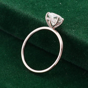 Anillo de Compromiso de Moissanita con Corte Corazón, Anillo de Oro Solitario para Mujer, Anillo de Promesa Romántico, Anillo de Boda Minimalista, Delicado - Product Image 3