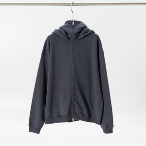 Sweat-shirts à capuche noirs pour hommes, logo personnalisé, sweat-shirts à capuche surdimensionnés avec fermeture éclair, nouveaux sweats-shirts à capuche pour hommes en coton 100% personnalisés pour l'hiver - Product Image 3