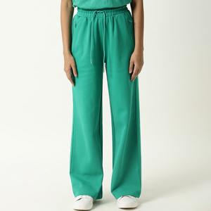 Pantalon de jogging ample à cordon de serrage de couleur unie pour femme, coupe droite, style évasé, taille oversize - Product Image 1