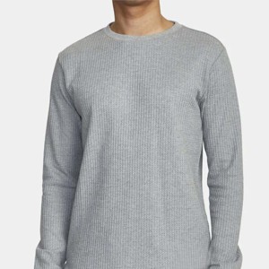 Mens <b>Thermal</b> Waffle Knit Sweatshirt Long Sleeve Pullover Winter Warm Casual Crewneck <b>Top</b> for Fall and Cold Weather - Product Image 5