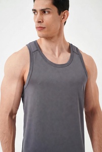 Men Casual Compression Tank Top 100% Cotton Quick Dry Breathable Fitted Gym Stringer Fitness <b>Running</b> <b>Singlet</b> Ribbed - Product Image 6