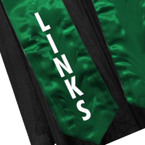 Estola de Graduación de Satén The Links con Nombre de Organización, Verde Kelly, Bordado Personalizado, Banda Académica, Prendas de Honor, Suministro al por Mayor - Product Image 3