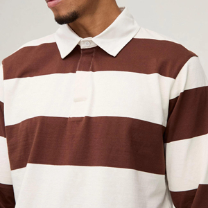 Maillot de rugby pour homme, manches longues, impression personnalisée du logo, rayures contrastées, respirant, séchage rapide, service OEM, maillot de rugby à manches longues - Product Image 2