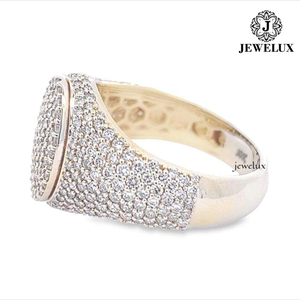 Jewelux 18K Gold Filled Cocktail <b>Ring</b> Round Brilliant Cut Diamond Unisex Luxury Fine Jewelry From <b>Indian</b> Supplier - Product Image 5