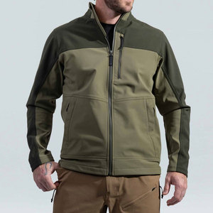 Chaqueta Softshell Verde Oliva para Hombre con Cierre de Cremallera, Cuello Alto, Resistente al Viento, Estilo Casual, para Otoño, de Poliéster y Nailon - Product Image 3