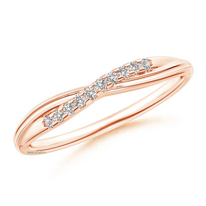 Anillo de banda cruzada con diamante cultivado en laboratorio de corte redondo, oro de 10K, 14K, 18K, plata de ley 925, 935, chapado en rodio, moderno, regalo de compromiso - Product Image 4