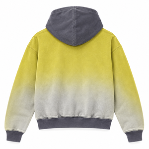 Sweat-shirt à capuche unisexe avec fermeture éclair, coupe ample, en coton French Terry, dégradé de couleurs, pour l'automne - Product Image 2