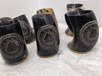 Mug en imitation corne de buffle antique, artisanal, décoration naturelle animale, poli, pour salle à manger viking, verre à boisson FAIZA CRAFT