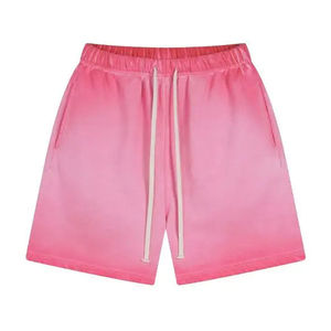 Shorts Jogger Homme Personnalisés en Molleton Français Délavé Effet Usé avec Cordon de Serrage et Motif Uni Style Décontracté - Product Image 4