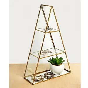 Terrario Decorativo de Metal para Interiores, Macetero de Vidrio, Soporte Geométrico Moderno para Plantas, Adorno para el Hogar - Product Image 4