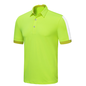 T-shirt Homme Jaune Moutarde Tricoté Écologique Vintage à Manches Courtes en Coton Décontracté Respirant Couleur Unie pour le Golf - Product Image 2
