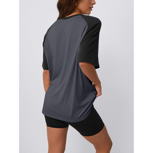 T-shirts personnalisés pour femmes à manches raglan oversize, décontractés, pour l'été, l'entraînement, à manches courtes, amples, décontractés, à séchage rapide, en jersey, pour le printemps - Product Image 2