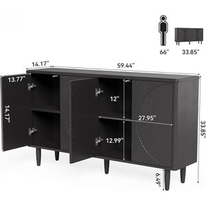 "Modern Sideboard <b>Buffet</b> <b>Table</b> with Storage" - Product Image 5