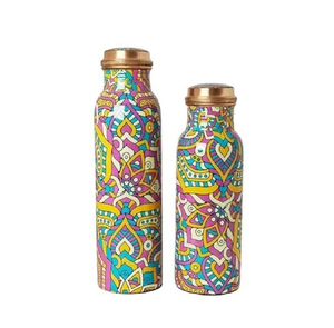 Elegante Botella de Cobre con Diseño Esmaltado, Botella de Agua de Cobre, el Mejor Regalo, Botella Impresa - Product Image 3