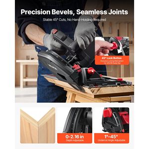 Sega circolare a immersione da 6-1/2 pollici con binario, kit con lama a 48 denti con punta in carburo e regolazione angolare da 0-45 gradi - Product Image 5