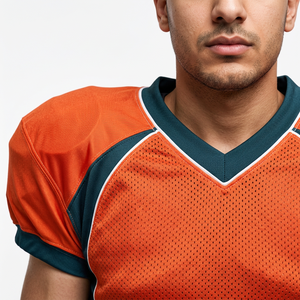Camiseta de Fútbol Americano para Hombre, Sublimada, Cuello en V, Manga Corta, Malla Transpirable, 420 g/m², Corte Atlético, Números de Equipo - Product Image 2