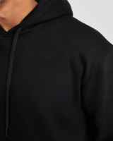 Sweat-shirt à capuche noir pour homme, 100% coton molletonné, coupe classique, vêtement décontracté pour l'automne, avec poche, fabrication OEM ODM à Sialkot