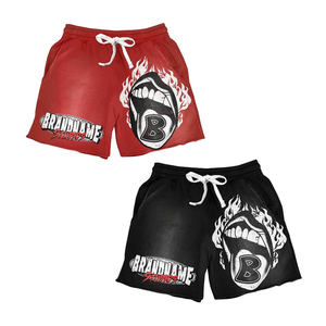 Custom Summer 2 Piece Acid Wash Cotton T-shirts Sweat <b>Shorts</b> Tracksuit <b>Patch</b> Embroidery Boxy t Shirt and <b>Short</b> Set <b>Men</b> - Product Image 4