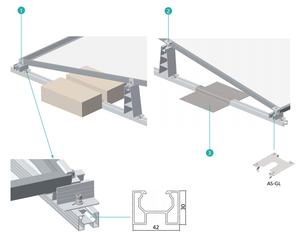 هيكل تثبيت الألواح الشمسية على السقف OEM ODM، طقم تركيب الألواح الشمسية على السقف، هيكل تثبيت للسقف المسطح |   لافتة فنية - Product Image 4