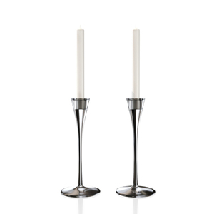 Modern Luxury <b>Hammered</b> Silver Metal Taper Candlestick <b>Holders</b> Set Of 2 Handcrafted Solid Aluminum Candle Stands For Weddings - Product Image 6