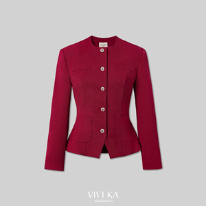 เสื้อเบลเซอร์แขนยาวคอปกถอดได้สำหรับผู้หญิง KIVRA รุ่น Autumn มีสินค้าพร้อมส่ง คอทรงโอ ปกติ ติดกระดุมแถวเดียว ดีไซน์หรูหรา - Product Image 3