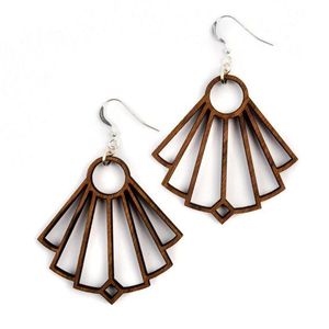 Pendientes de mujer de madera con diseño africano exagerado, grandes, tipo Jhumka, de aro redondo, colgantes, venta directa de fábrica, personalizables - Product Image 6